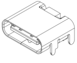 USB C，卧式结构，单排SMT,16pin