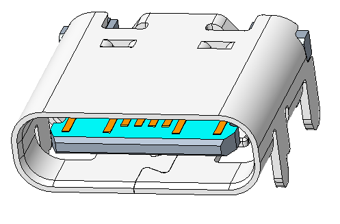 USB C,REC 16PIN,with Post