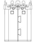 USB Type C,立式，Plug,三支脚插板,24Pin,单Pin 3A